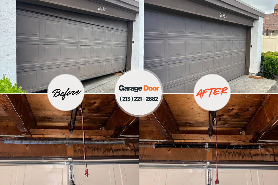 Before and after: garage door repair Baidland, PA